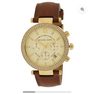 Michael Kors Parker Chocolate Leather Watch